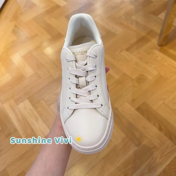 NWT Coach Women's High Line Sneaker With Heart Chalk Multi CBR66 us 8 - Picture 2 of 8